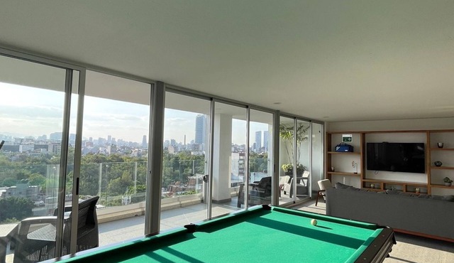 ¡depto. Moderno en Condesa, Disfruta de las Mejores Vistas Desde la Alberca!