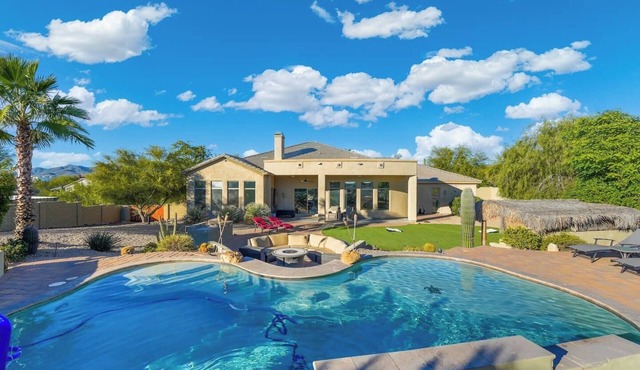 Desert Villa with Pool | Mountain Views, Games & Outdoor Grill
