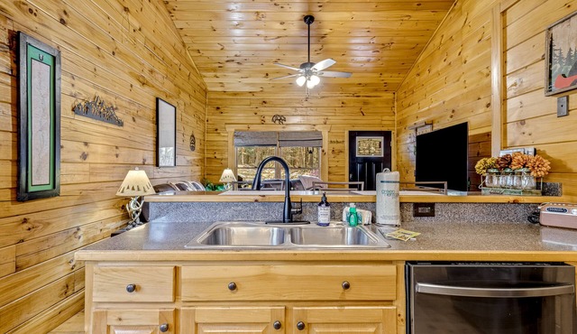 Dog-friendly cabin with hot tub, central AC, fireplace, gas grill & firepit