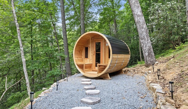 Dog-Friendly Creekside Family Retreat with Sauna & Arcade