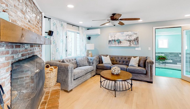 Dog-friendly Hampton house w/private heated pool, hot tub, and coastal finishes
