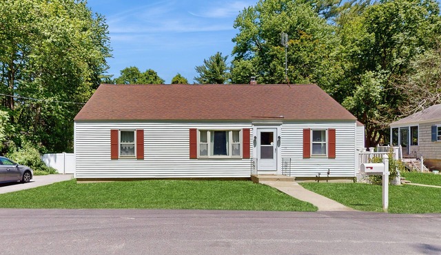 Dog-friendly home with firepit, large deck & yard - close to town