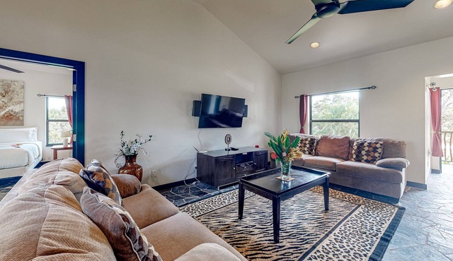 Dog-friendly, off-grid sanctuary with a pool & lovely views in a great location