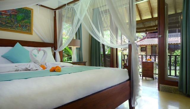 Double Bedroom with balcony, Exotic blend Javanese & Balinese style villa