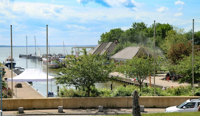 Double room with balcony and Bodden view directly at the harbor of Wustrow