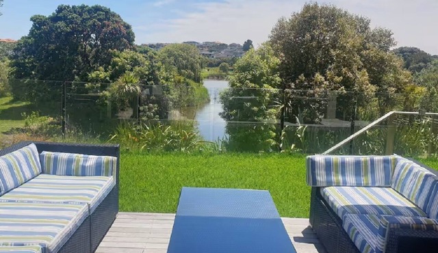 Down the steps. Two Bedrooms Lake views.
