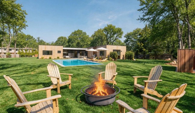 East Hampton Modern Oasis, Private Heated Pool & Dual Master Suites,.