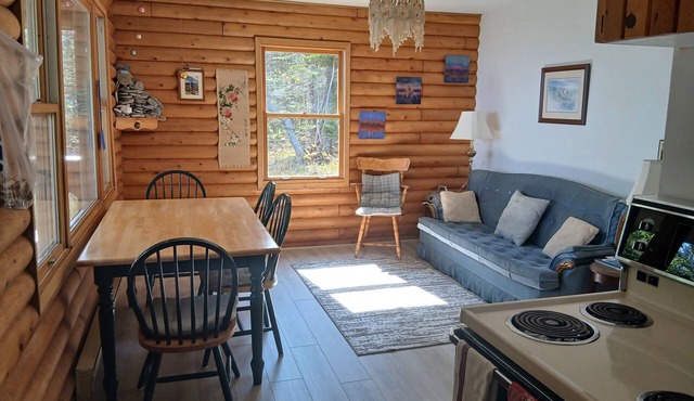 Eberhards log cottage1 , right on the Lake, private, scenic, gorgeous beach