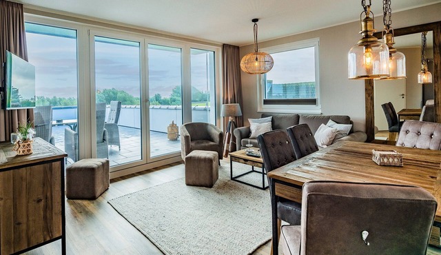 Elbe view apartment D4 R2 - Roof terrace with Elbe view - Vacation on Krautsand
