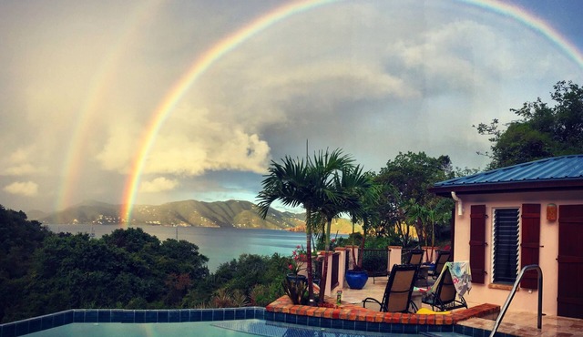 Elegant Beachfront Villa with Pool, private path to Secluded Beach and Kayaks!