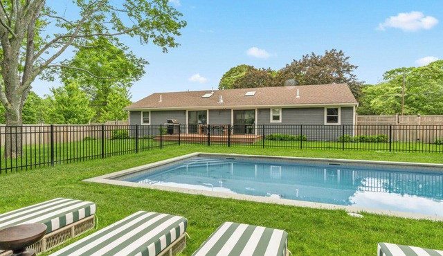 Elevated North Fork Escape with Chic Interiors and Private Poolside Oasis -.