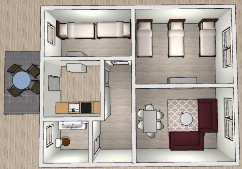 EMAS 10, Wohnung mit 2 Schlafzimmern, 5 Betten, Terrasse, WLAN, Küche, TV