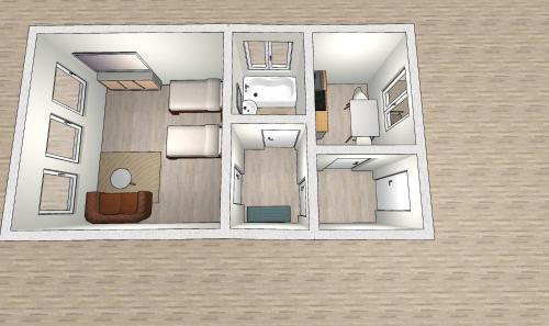 EMAS 2 Wohnung mit 2 Einzelbetten, Küche, WLAN, TV