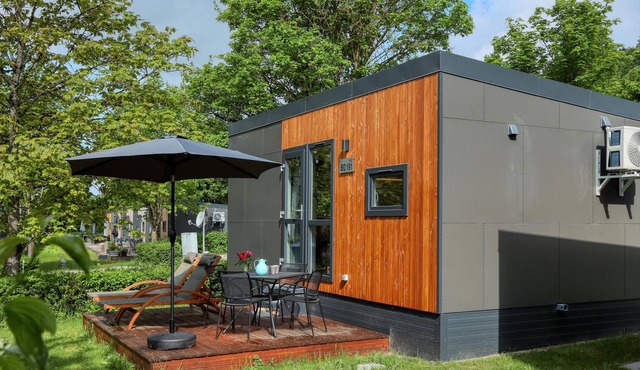 Enjoy a real Tiny Haus vacation close to nature at Camping Park Wemding!