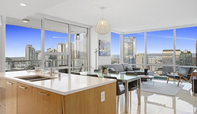 Enjoy city views in our spacious suite with one king bed and deluxe bathroom