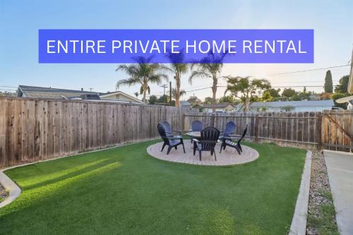 Entire Private Home with Gated Yard, Parking, King Bed, 3 Bedrooms, Available Now