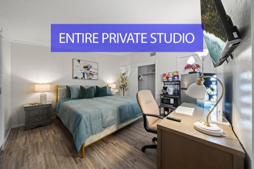 Entire Private Studio with King Bed, Bathroom, 1 Parking, Available Now