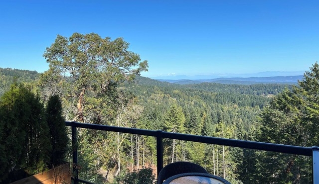 Entire room. Ocean, mountain view. Hot tub. Next to the Mount Maxwell park.