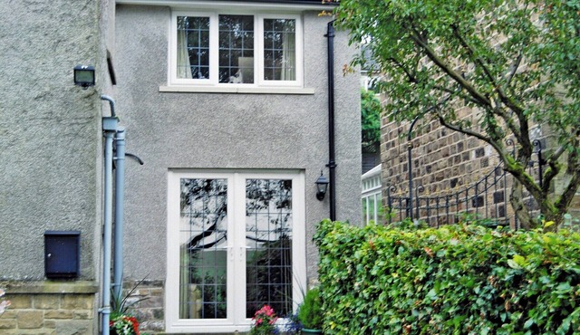 Entry via patio doors.