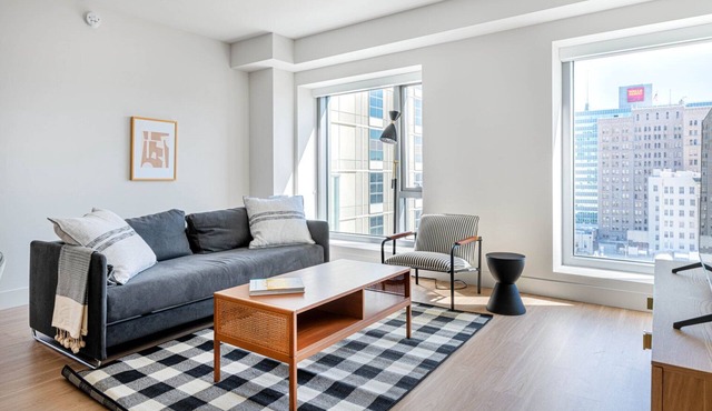 Epic Oakland 2BR w/AC, W/D, Sky Deck, next to BART, by Blueground