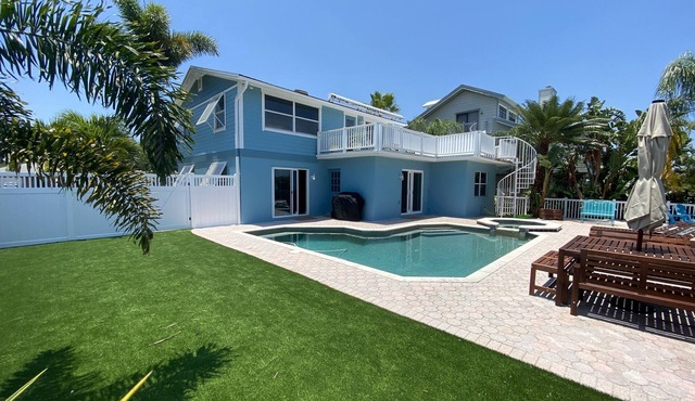 Escape to Paradise: Luxe Waterfront 3BR/3BA w/Pool, Hot Tub & Fishing Dock