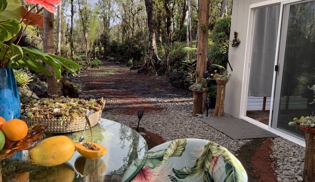 Exotic garden cottage at amazing volcanic fissure