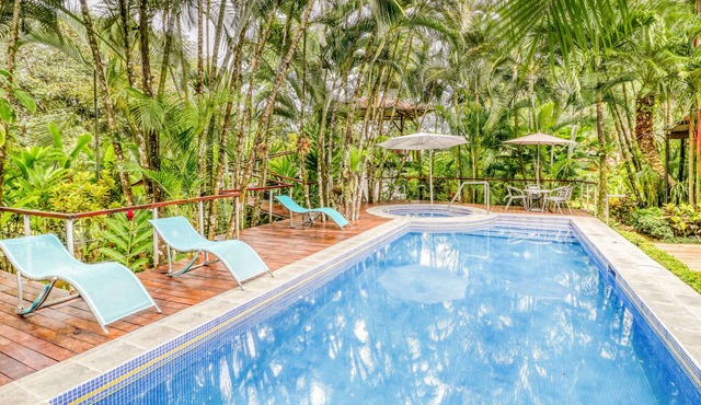 Exotic mountain-view house surrounded by nature with pool & garden views