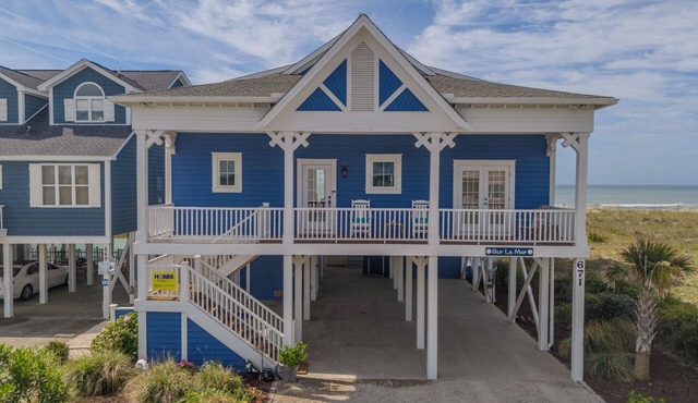 Experience oceanfront luxury at Sur La Mer, a 5-bedroom dog-friendly retreat with a private pool.