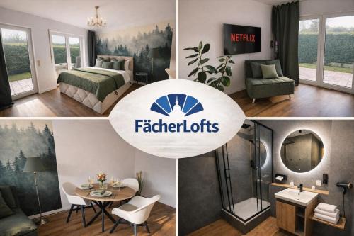 Fächerlofts Black Forest Terrasse 40qm Studio WLAN - Messe Karlsruhe