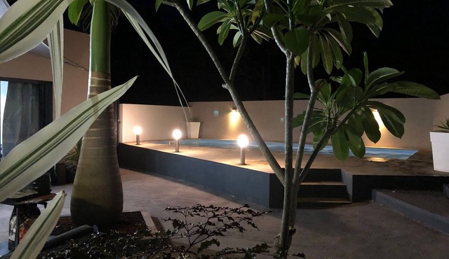 F2 Standing with swimming pool