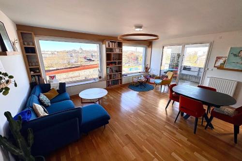 Family apartment with terrace and view of Nantes