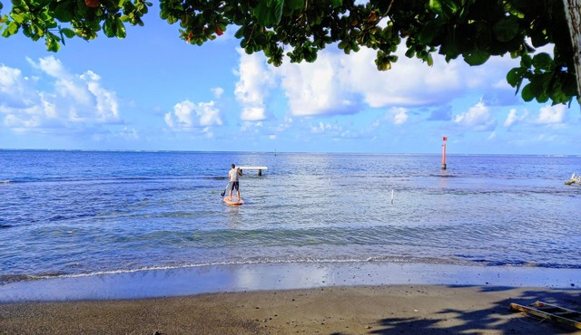 Family Beach House at Tautira-Tahiti w/black sand beach