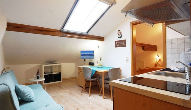 Ferienwohnung III im 2. Stock mit Balkon, Wohnküche, Schlafzimmer, Dusche/wc, Balkon