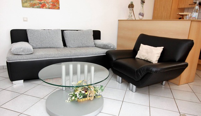 Ferienwohnung mit 52qm, 1 Schlafzimmer für 2 Personen, Terrasse (Aufbettung möglich)