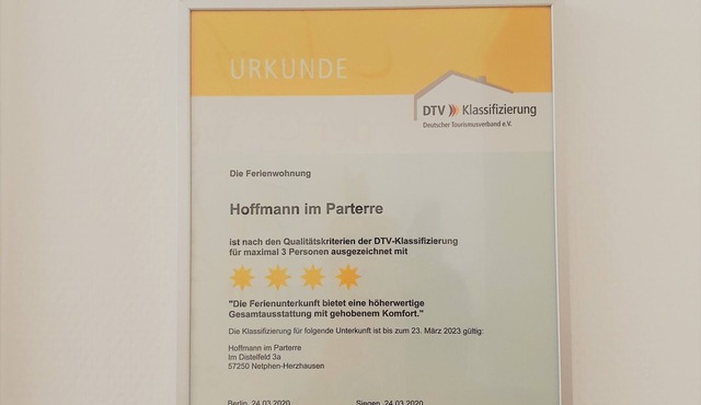 Ferienwohnungen Hoffmann 4 star DTV classification