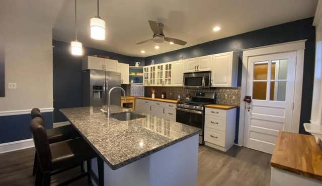 Five bedroom 2.5 Bath Main Line charmer w/office and hot tub deck in Narberth.