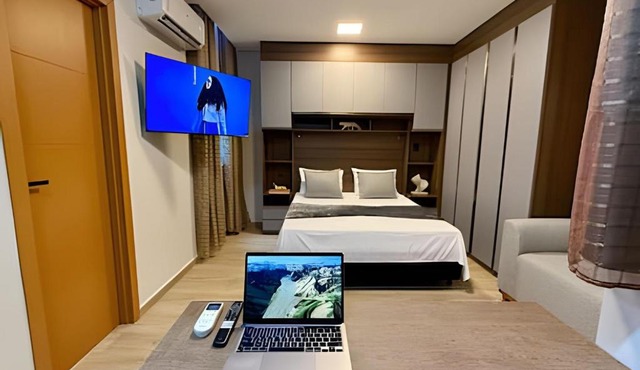 Flat 15 com Cama Queen e Ar Condicionado