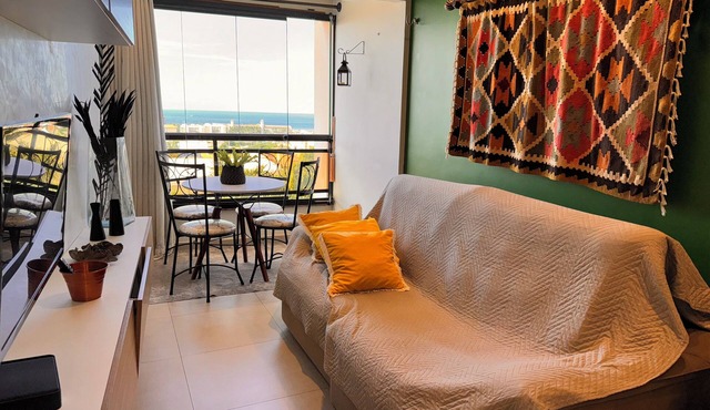 Flat 1km from Beach Park: Complete Leisure, AC, Wifi and Parking