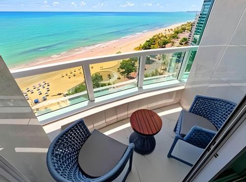 Flat Beira-Mar em Hotel de Alto Padrão - Andar Alto - Vista mar