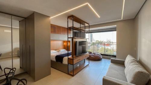 Flat Planejado com Linda Vista e Escritório