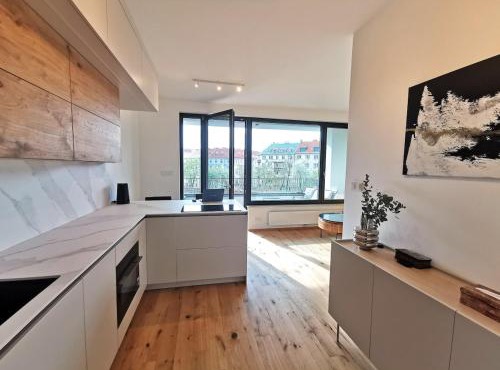 free private Parking, central location, Nuslesky Pivovar sunset balcony home,