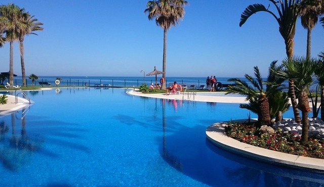Front line beach, stunning views to the sea and pool. South facing. WIFI