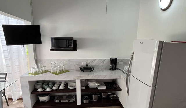Full equipped space, with great location, and pool.