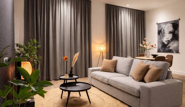Fully equipped 2-bedroom apartment in Tilburg with Wi-Fi, kitchen, and private bathroom.