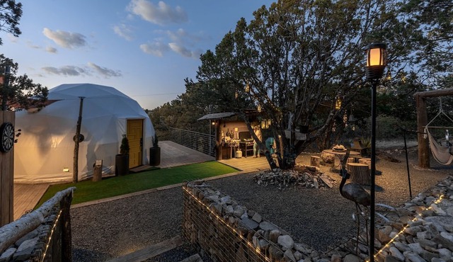 Fully-Equipped Dome Rental on Two Floors for Glamping Getaways in Nogal, New Mexico