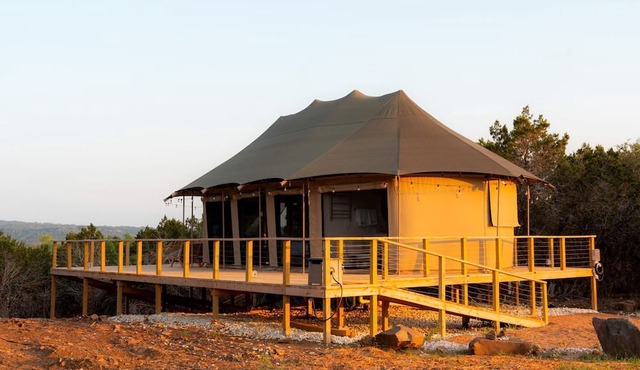 Fully-Equipped Safari Tent Rental in Burnet for Luxury Glamping in Texas