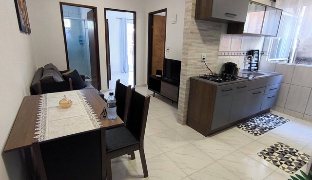 Fully furnished apartment in the South Zone, 2 bedrooms, garage for 2 cars, balcony, air conditioning, Wi-Fi.