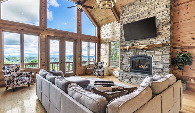 Game Rooms + Views: Spacious Mtn Cabin in Murphy!