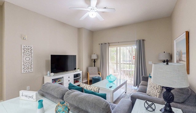 Gated, newly renovated, ground-floor, water-view condo with pools - near Disney