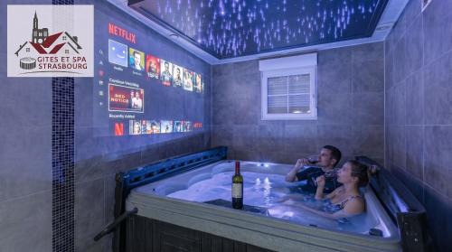 Gites Spa Strasbourg - Villa Ours - SPA Privé, Sauna, Borne d'arcade, Babyfoot
